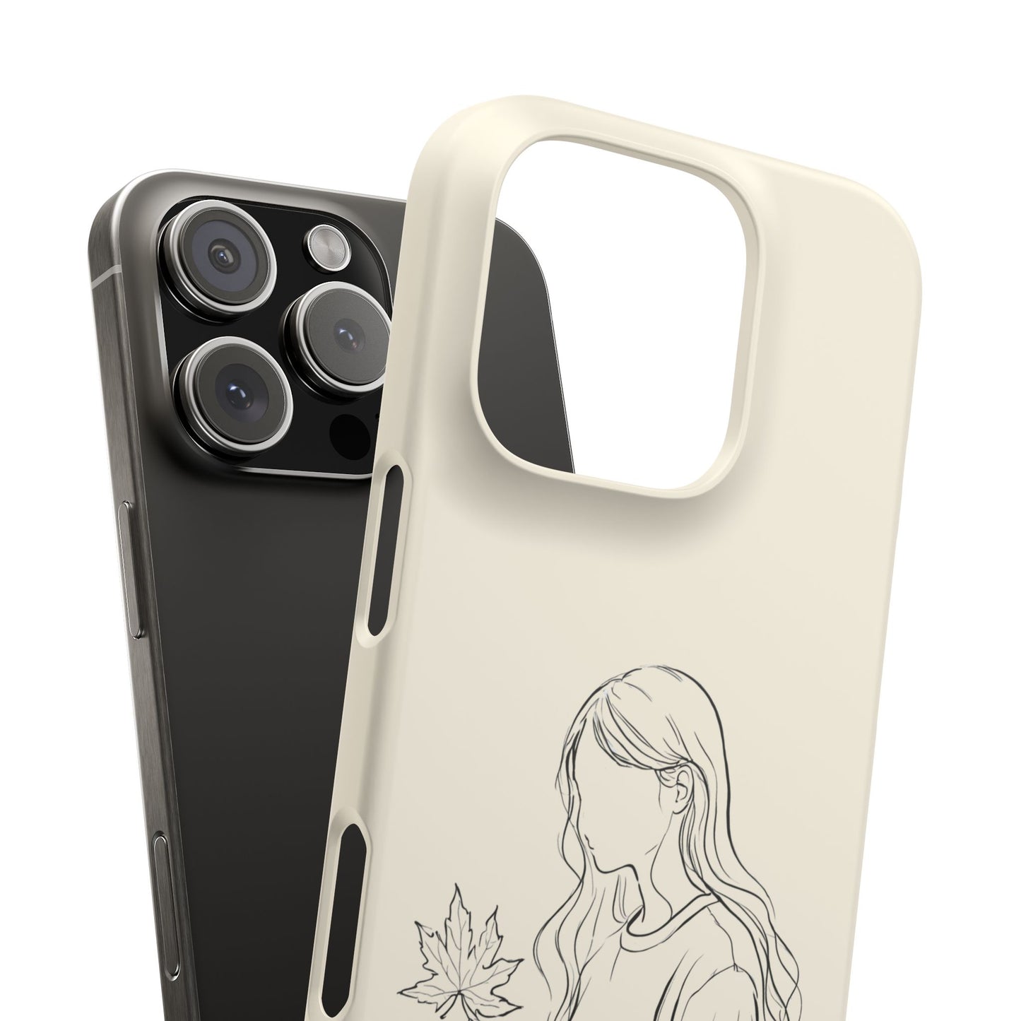 Autumn Whisper, Maple Leaf Girl Phone Case