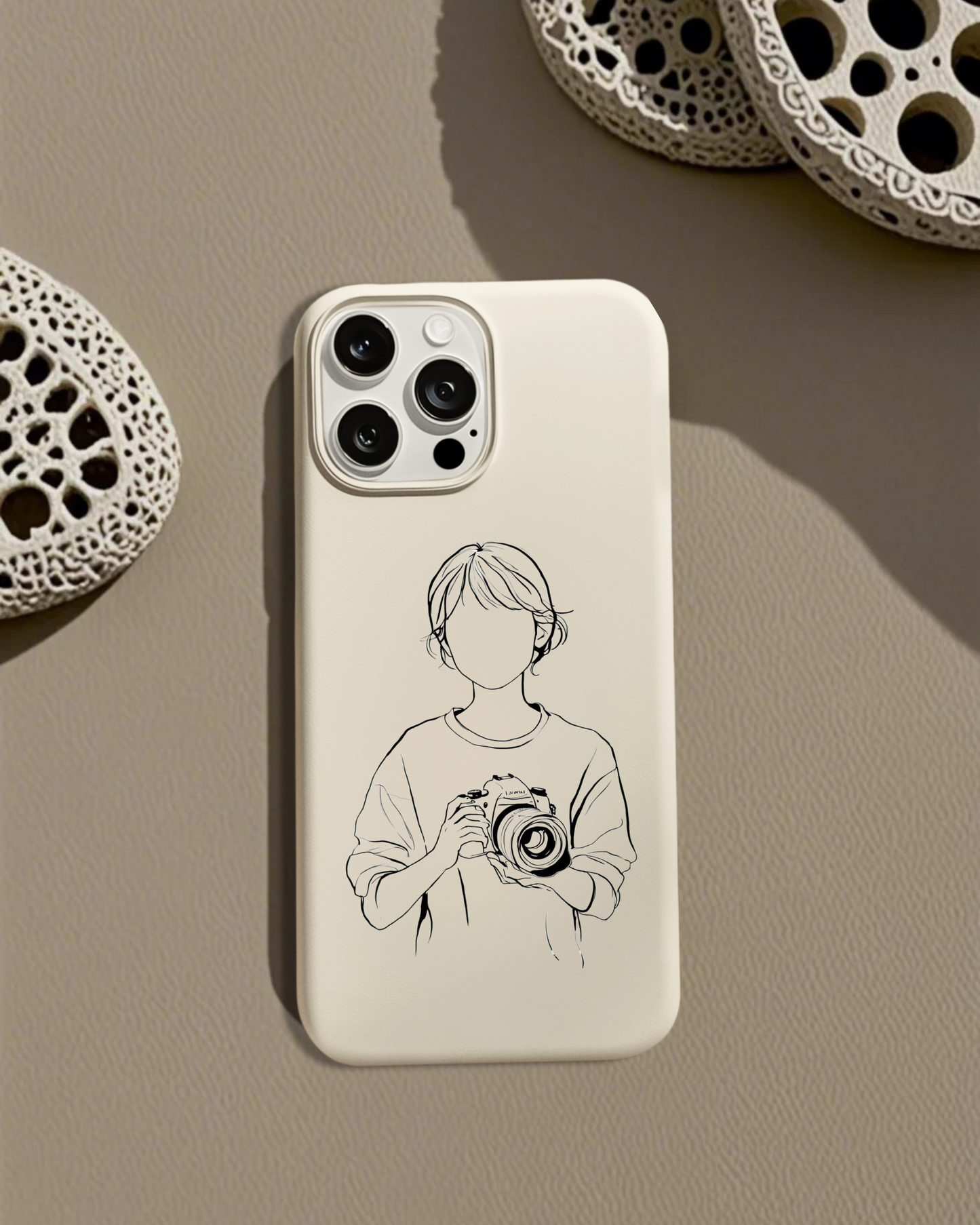 Capture the Moment Phone Case - Minimalist Short Hair Girl with Camera