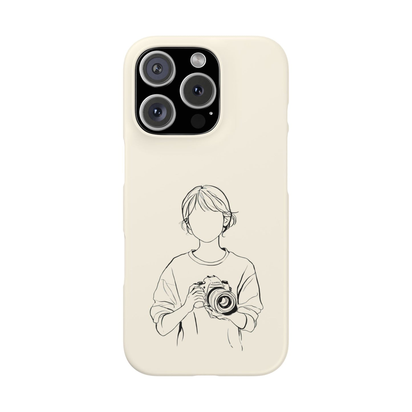 Capture the Moment Phone Case - Minimalist Short Hair Girl with Camera