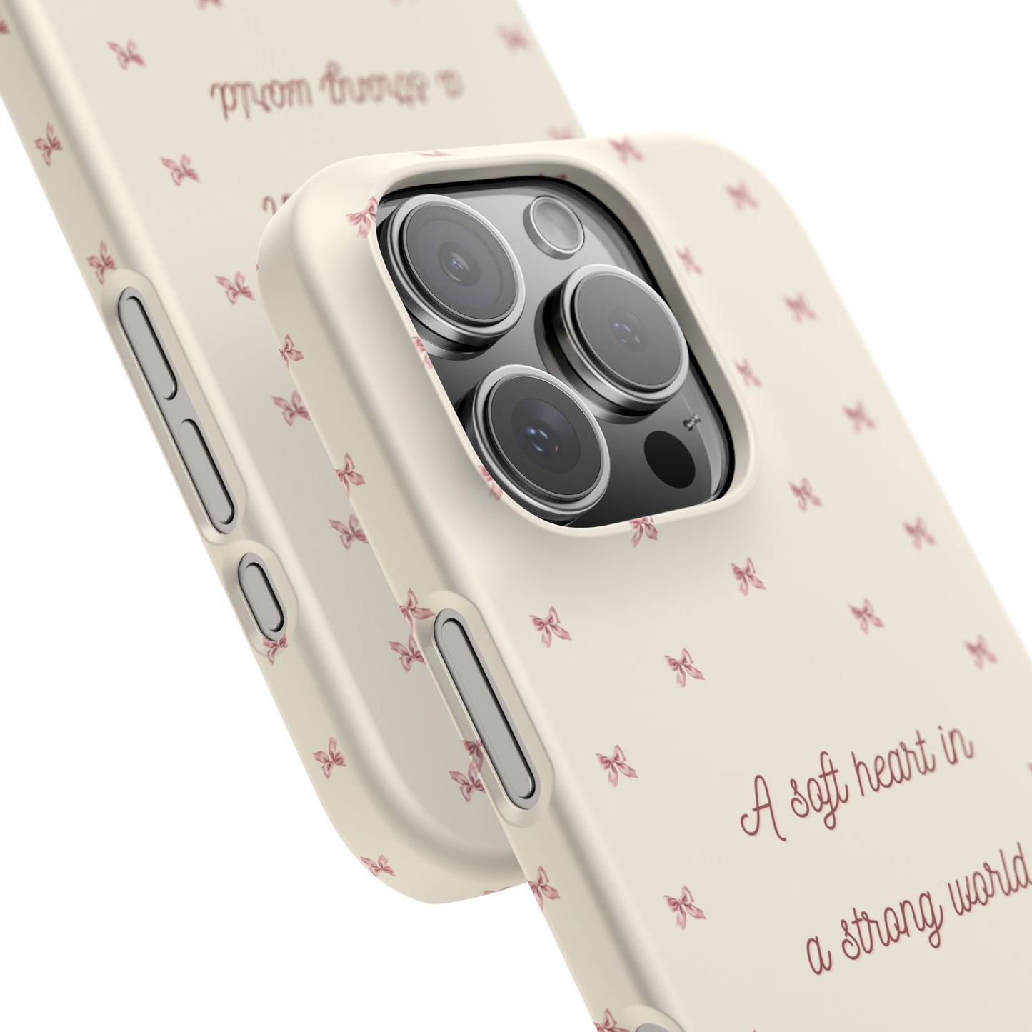 Soft Heart, Strong World Bow Phone Case