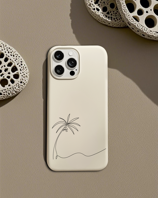 Serene Palm – Minimalist Coconut Tree Line Art Phone Case | Tropical & Coastal Aesthetic