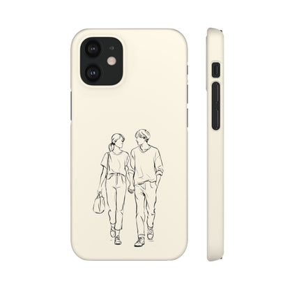 Together Forever Line Art Phone Case, Minimalist Couple Design