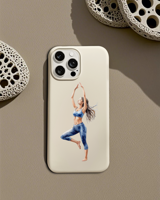 Balance & Strength – Minimalist Girl in Tree Pose Yoga Phone Case