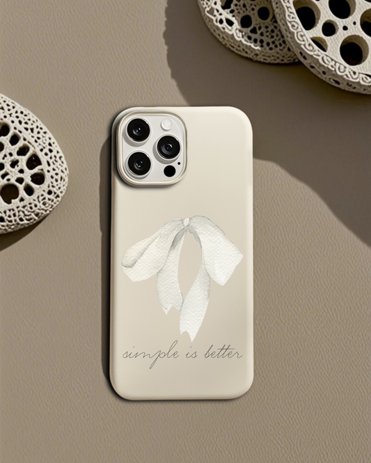 Simple is Better – White Bow Minimalist Case