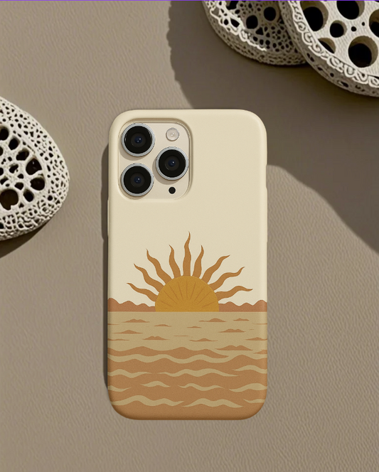 Golden Horizon – Sun & Sea Minimalist Phone Case